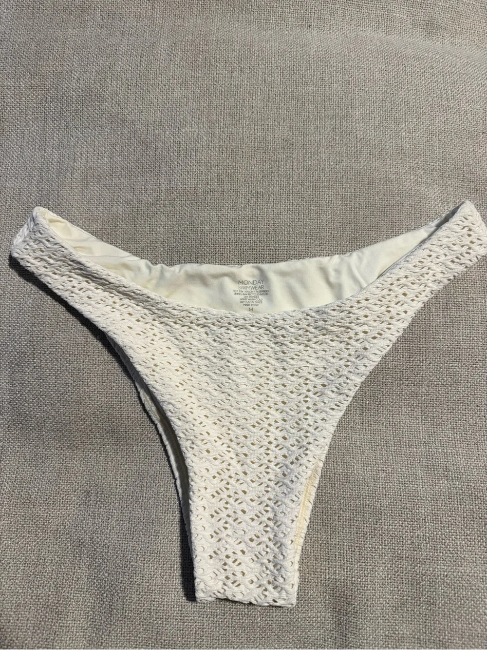 Monday Swimwear Ivory Crocheted Bikini